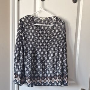 Max Studio Black and White Geometric Blouse